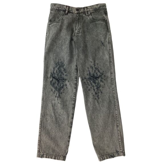LIBERAL YOUTH MINISTRY XL Destroyed Effect Jeans Gray Denim Distressed Acid Wash - Picture 2 of 16
